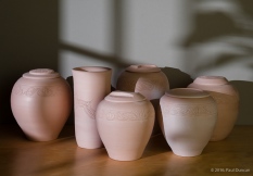 Bisque-fired pottery